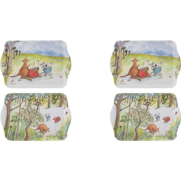 2x 2pc Ashdene Barney Gumnut Bushland Melamine Serving Platter Scatter Tray