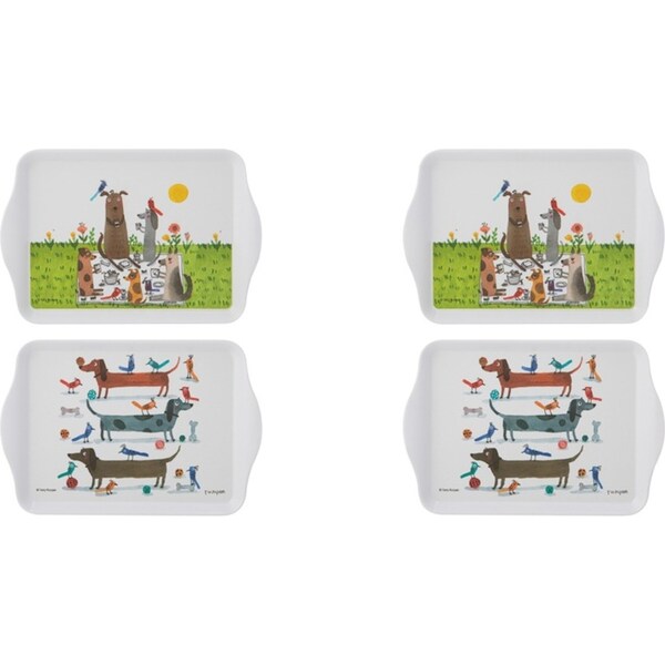 2x 2pc Ashdene Canine Capers Matte Melamine Serving Platter Scatter Trays