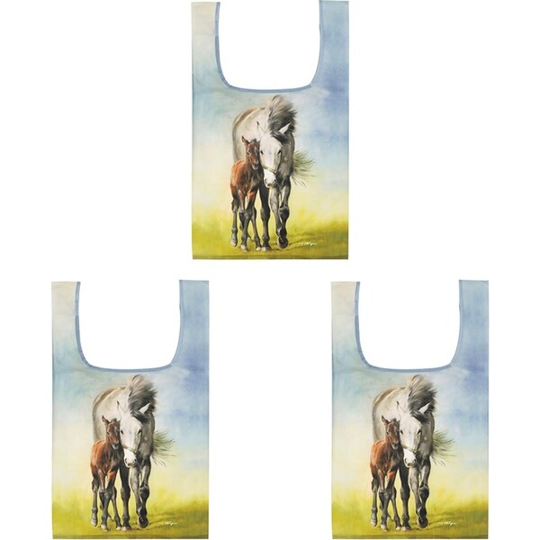 3x Ashdene Mares & Foals Grey Mare RPET Reusable Tote Grocery Shopping Bag
