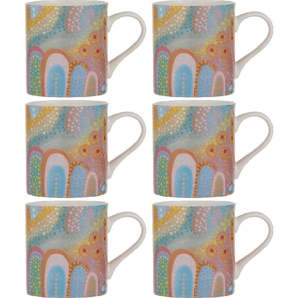 6x Ashdene Koort Boodja - Heart Country Strong Family Fine Bone China Mug