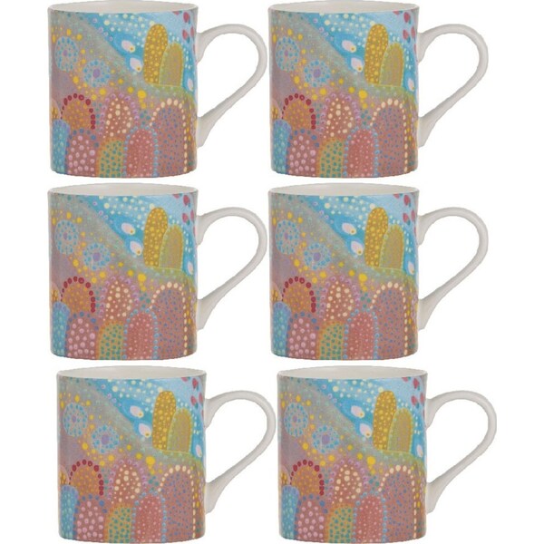 6x Ashdene Koort Boodja - Heart Country Happy Children Fine Bone China Mug