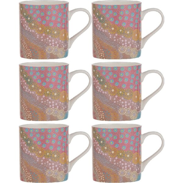 6x Ashdene Koort Boodja - Heart Country Pink Season Fine Bone China Drinking Mug