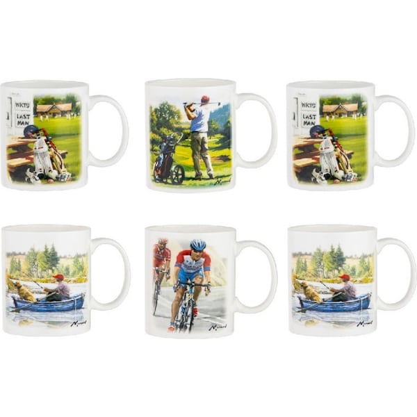 6x Ashdene Time Well Spent Fine Bone China Drinking Cup Beverage Mug - Assorted