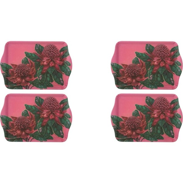 2x 2pc Ashdene Native Flora Waratah Melamine Serving Platter Scatter Tray