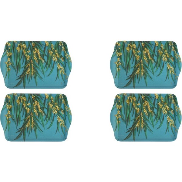2x 2pc Ashdene Native Flora Wattle Matte Melamine Serving Platter Scatter Tray