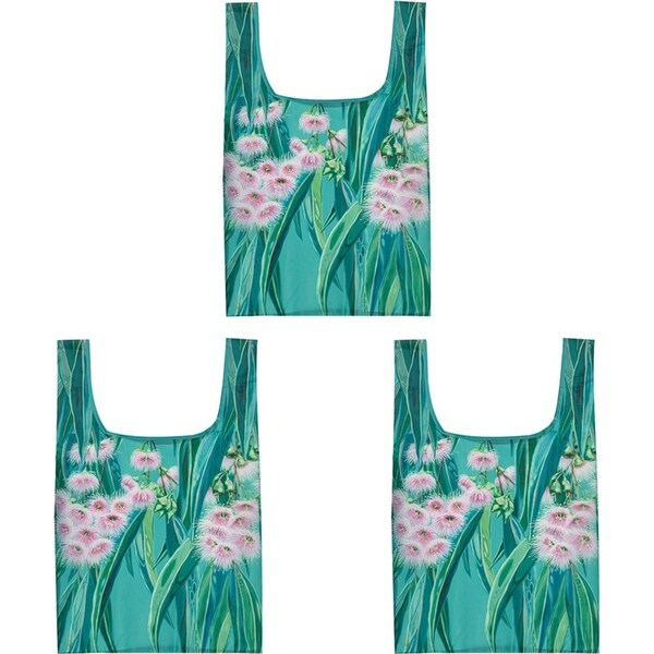 3x Ashdene Native Flora Flowering Gum RPET Reusable Tote Grocery Shopping Bag