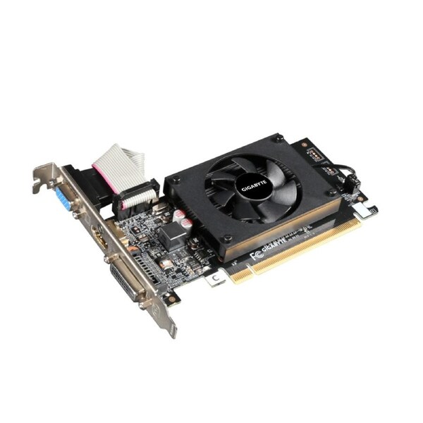 GIGABYTE Nvidia GeForce GT710 2GB GDDR3 64 bit/954MHz/Max Res 4096X2160/Dual-link DVI-D*1 / HDMI*1 / D-Sub*1