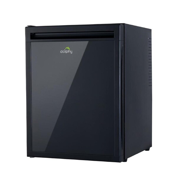 Dolphy 30L Solid Door Thermo-Electric Minibar - Silent Cooling, Energy-Efficient Compact Fridge with Reversible Door - Model DMBR0008, Black