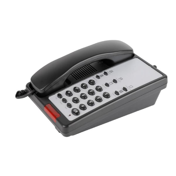 Dolphy Wall Mounted Landline Phone - Black Hotel Room Telephone, Compact & Stylish Design for Guest Rooms, Offices & Commercial Use