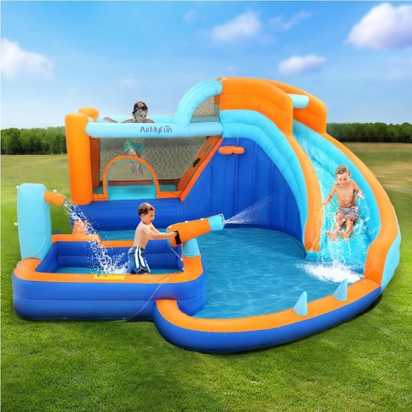382X381CM AirMyFun Kids Inflatable Pool Water Slide Park Jumping Castle Bounce
