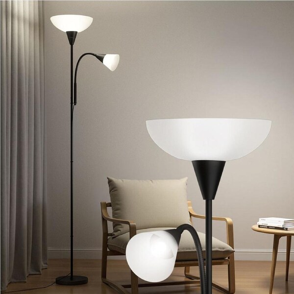 180cm Artiss Floor Lamp Mother and Child Modern Home Living Room Office Reading Black