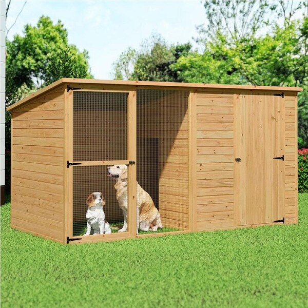 2.28M i.Pet Dog Kennel Extra Large Wooden House Bed Outdoor Pet Puppy Cabin Log