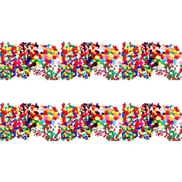 6x150pc Jasart Neon Pom Poms Soft Ornament School Art/Craft DIY Project Assorted