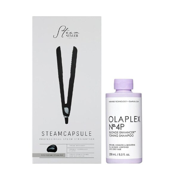 Steam Styler & Olaplex No.4P Blonde Enhancer Toning Shampoo Set