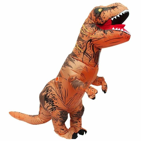 T-Rex Blow Inflatable Dinosaur Costume Adult BROWN