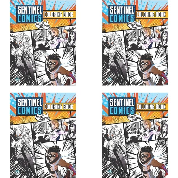4x Greater Than Games Roleplaying Game Sentinels Comics Colouring Book Kids Art