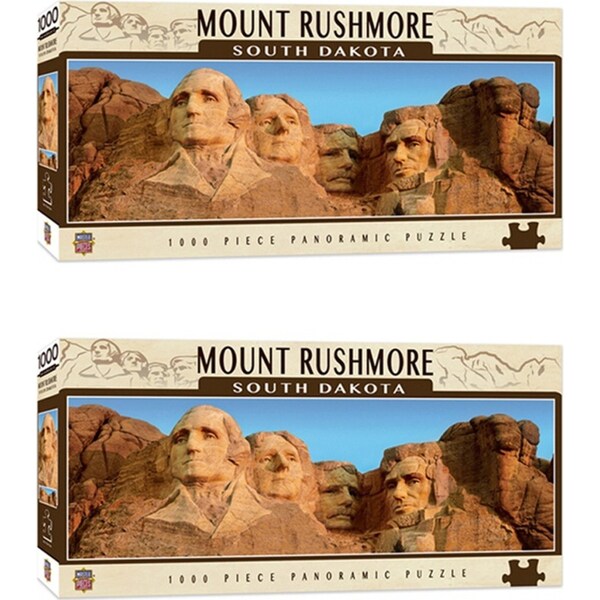 2x 1000pc Masterpieces Puzzle City Panoramic Mount Rushmore Jigsaw Game 33x99cm