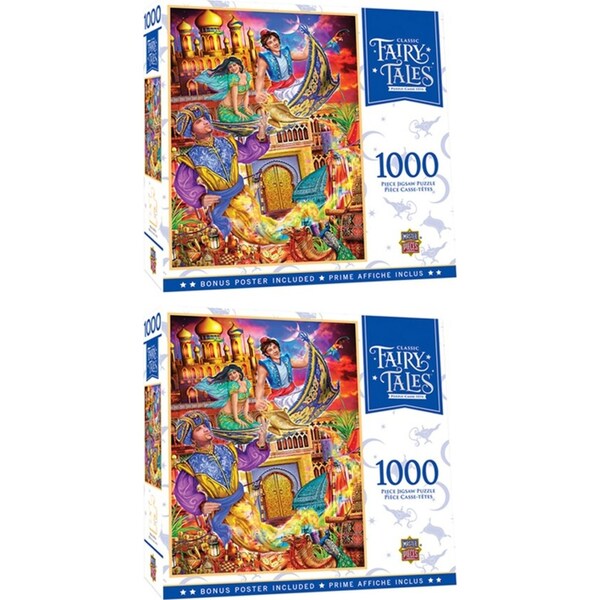 2x 1000pc Masterpieces Puzzle Classic Fairy Tales Aladdin Jigsaw Play 49x68cm