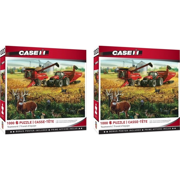 2x 1000pc Masterpieces Farmall Teamwork Jigsaw Puzzle Tabletop Play Game 49x68cm