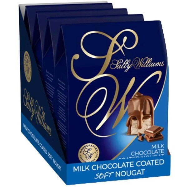 Sally Williams Milk Chocolate Coated Soft Nougat 125g Pack 4 Bulk