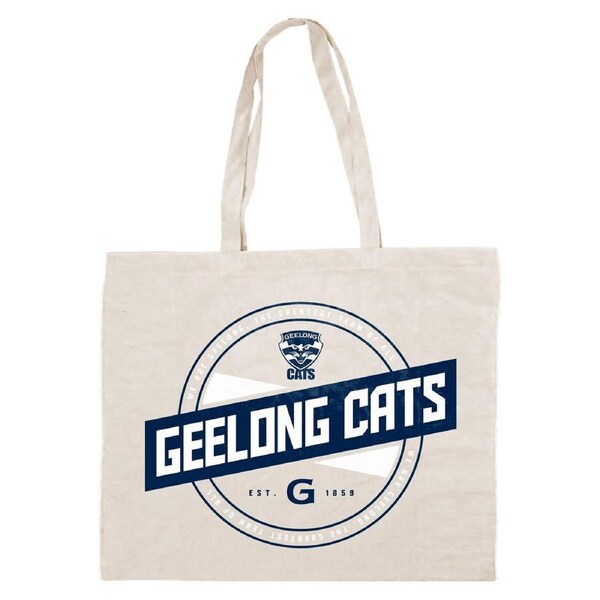 Geelong Cats AFL Canvas Tote Carry Shopping Grocery Bag