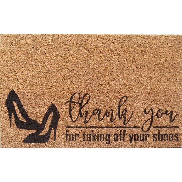 Solemate PVC-Coir Shoes off 45x75cm Outdoor Doormat Non-Slip Durable