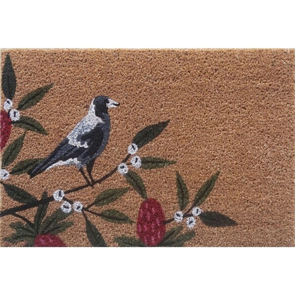 Solemate PVC-Coir Magpie Bush 45x75cm Outdoor Doormat Non-Slip Durable