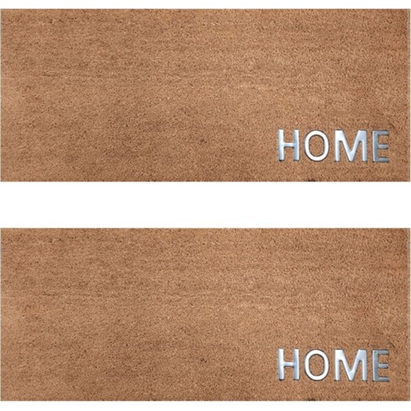 2x Solemate PVC Coir Steel Home 45x110 Outdoor Doormat Non-Slip Rectangle