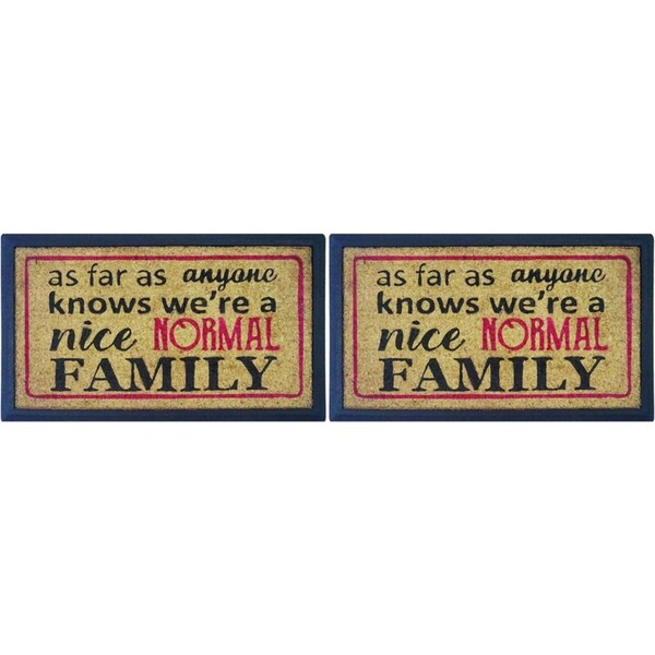 2x Solemate Rubber-Coir Normal Family 40x70cm Outdoor Doormat Non-Slip Rectangle