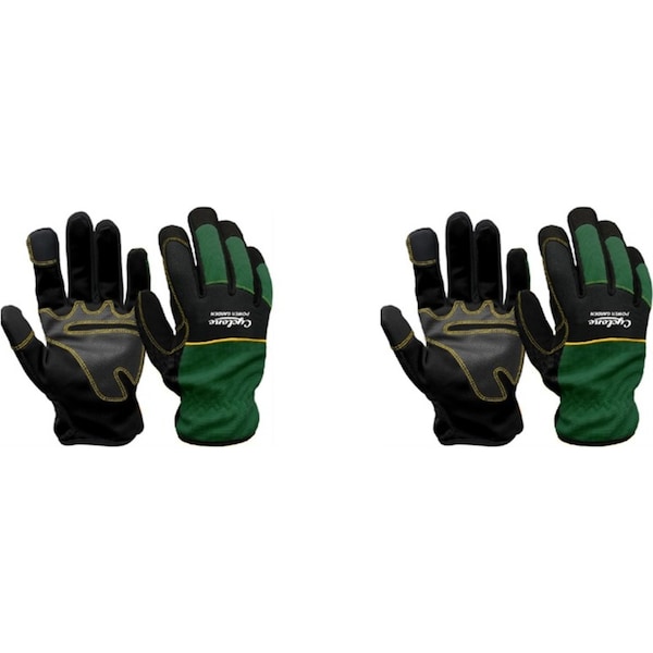 2x Cyclone Power Garden Synthetic Palm Leather Heavy-Duty Non-Slip Gloves Medium