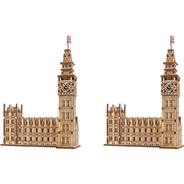 2x Ugears Big Ben Wooden 3D Puzzle Building Educational Toy 14y+