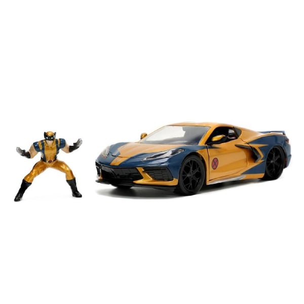 Jada 1:24 Scale Marvel Wolverine & Chevy Corvette 2020 Diecast Car Model