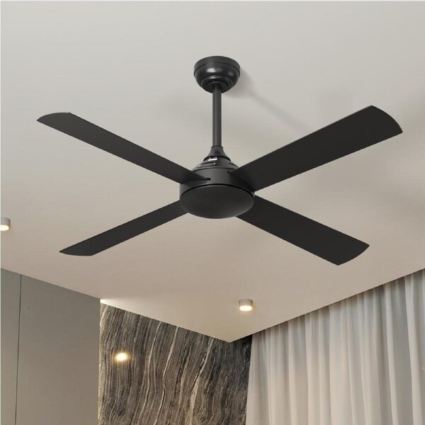 Vevare 52'' Ceiling Fan AC Motor with Remote Control Timer 4 Blades Fans Black