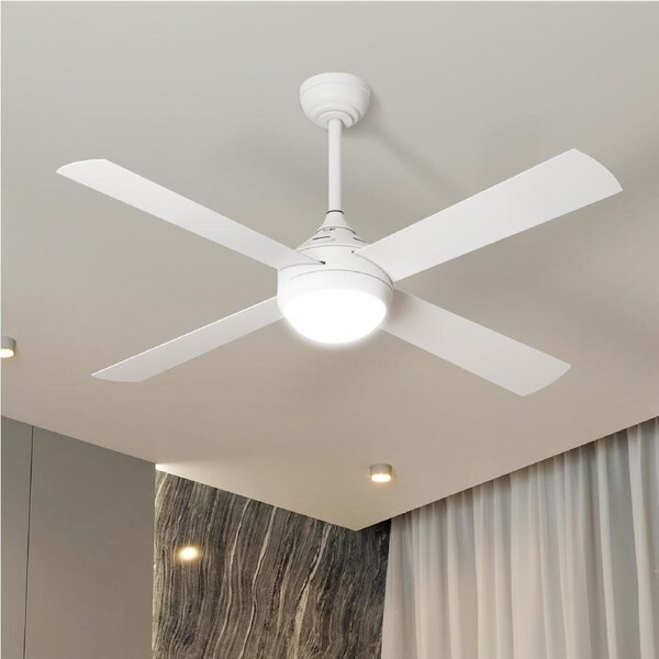 Vevare 52'' Ceiling Fan AC Motor With Light Remote Control Fans 4 Blades White