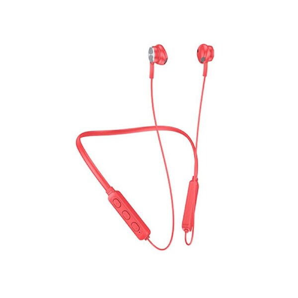 Wireless Earbud High Fidelity Intelligent Noise Reduction Ergonomic Bluetooth-compatible5.0 Neckband Stereo Sports Earphone for Calling-Red