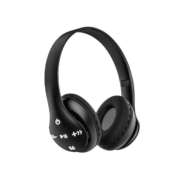 ST93 Wireless Headphones Foldable Support TF Card ABS Portable Bluetooth-compatible 5.1 Macaron Headsets for Sports-Black