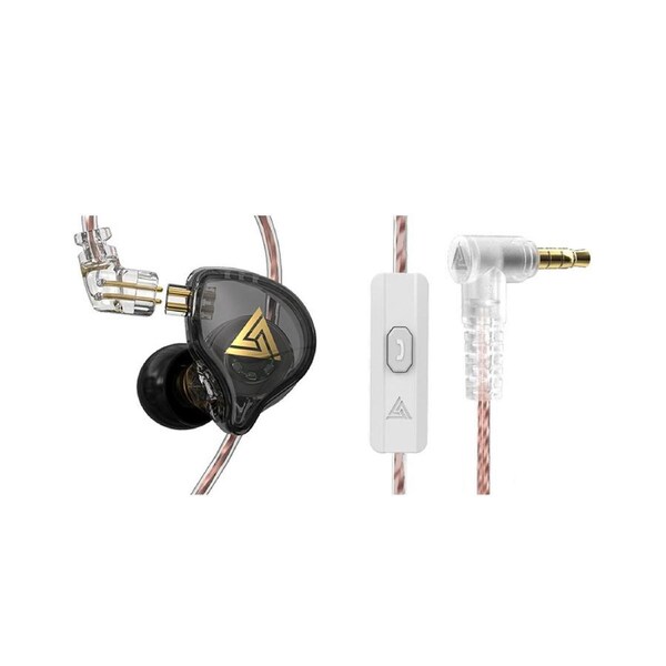 for QKZ AK6 PLUS In-ear Earphone Line Control Moving-coil Mega Bass High Fidelity Sound Wired Earbud for Cellphone-Black