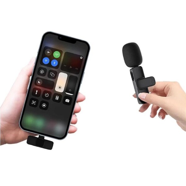 Professional Wireless Lavalier Microphone Clip-on Microphones Crystal Clear Sound Wireless Microphones for Recording, Live Streaming - iPhone
