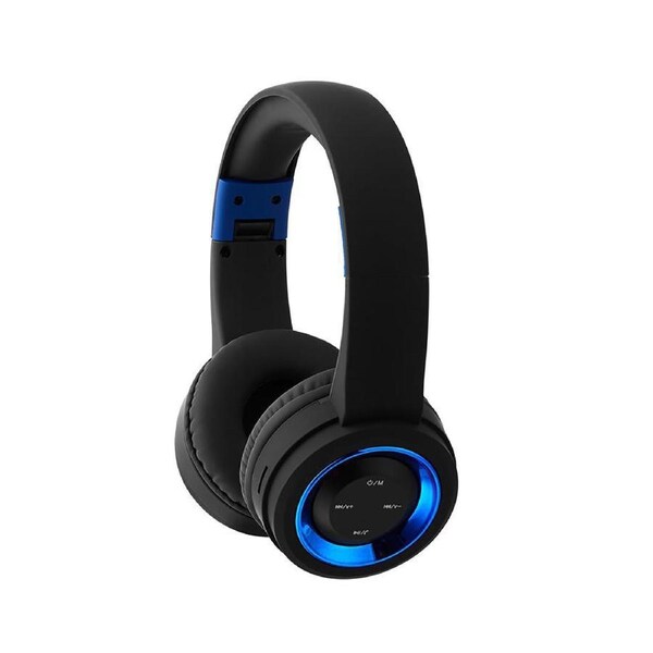 TR905 Breathable Foldable Wireless Rechargeable Headphone Bass Headset with Mic - Black Blue