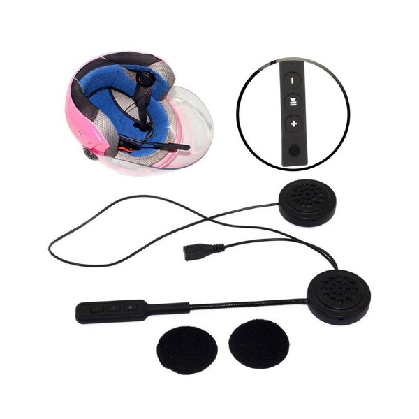 Bluetooth 4.0 Rechargeable Motorcycle Helmet Headset Loudspeaker with Microphone - Black