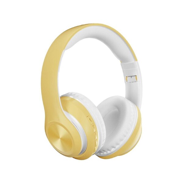 P68 Bluetooth-compatible 5.0 Foldable Rechargeable Wireless Headset HiFi Sound Headphones-Yellow - Yellow