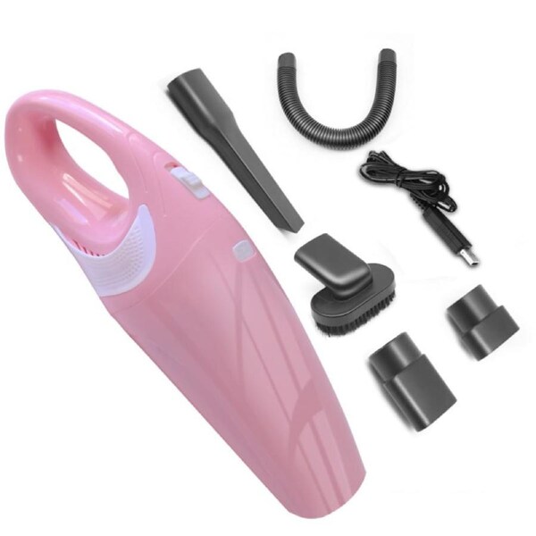 Wireless Vehicle Vacuum Cleaner Usb Charged Handheld Vacuum Cleaner - Pink White Pink
