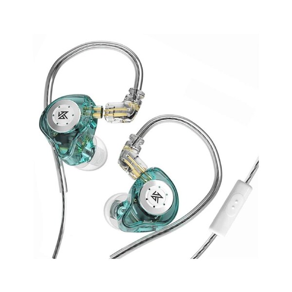 KZ EDXpro Wired Earphone Mega Bass Line Control Clear Ergonomic Dynamic Headphone Earbud for Recording Songs - Cyan