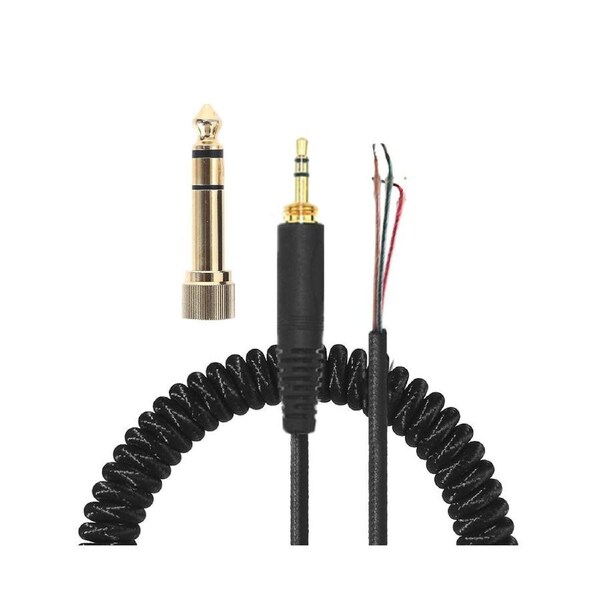 Headphone Cable for DT 770 770PRO 990 990PRO Adapter Replacement Spring Coil - Black