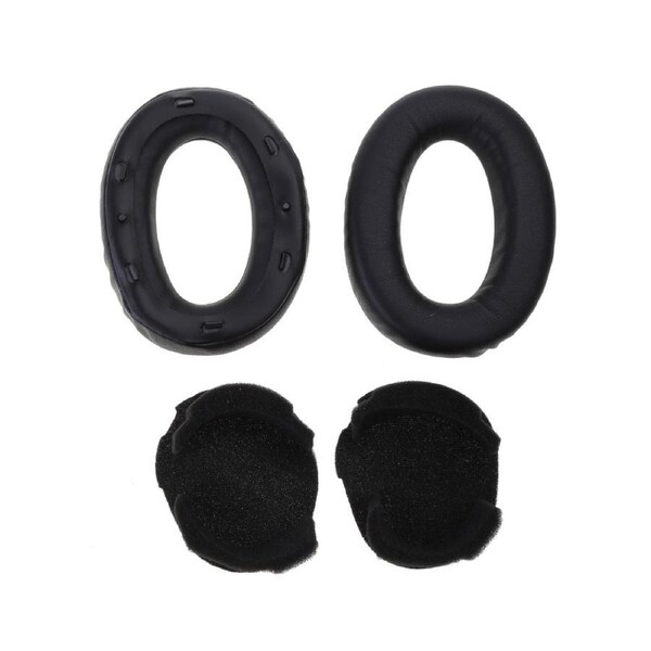 Comfortable Leather Ear Pads for MDR-1000X WH-1000XM2 1000XM3 Headphone Ear Pads Headphone Replacement - Black