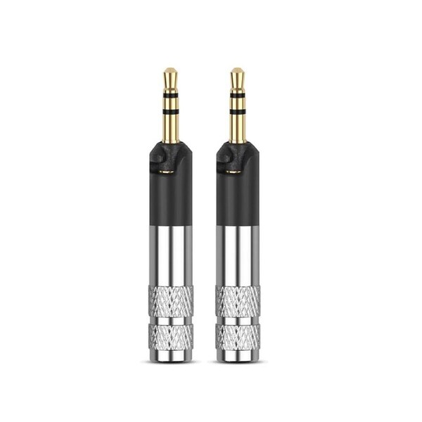 2Pieces 2.5mm 3 Pole Stereo Audio Jack Earphone Plug Adapter for HD558 HD518 HD598 Headset DIY Connector - Silver