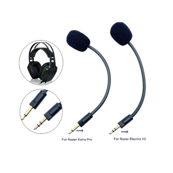 Game Microphone for Electra /Kaira Pro Headset Detachable Microphone Bendable Flexible Hose Microphone Replacement - Razer Kaira Pro
