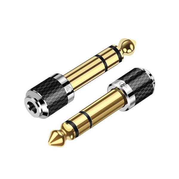 Stereo Headphone Connector Gold Plated Adapter 6.35mm Male to 3.5mm Female Audio Adapter for High Fidelity Converter