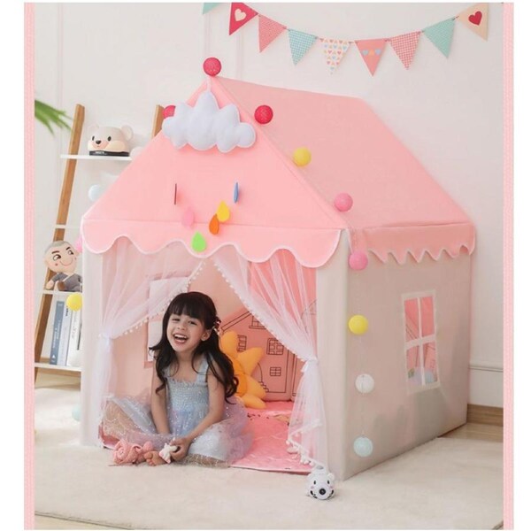 Venalisa Kids Play Tent, Playhouse, Kids Big Play Castle Fairy Tent Cotton Tent With Led Snow Lights Gifts For Girls And Boys(,)