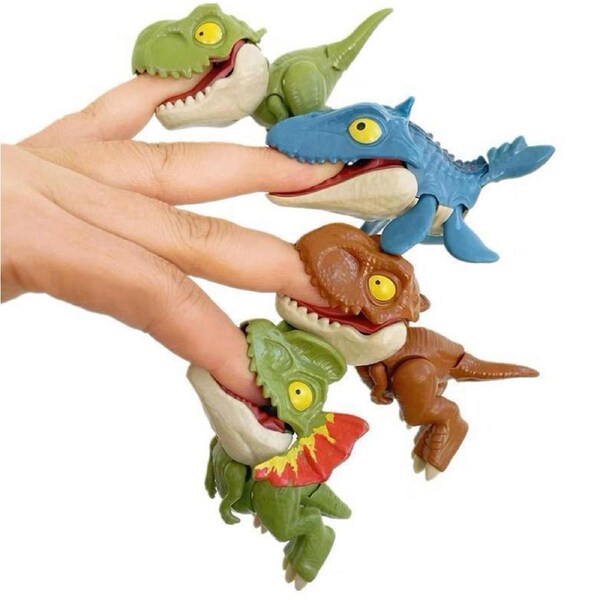 4X Cute Cartoon Dinosaur Finger Biting Toy, Mini Dinosaur Toy ren's Gifts Brand New